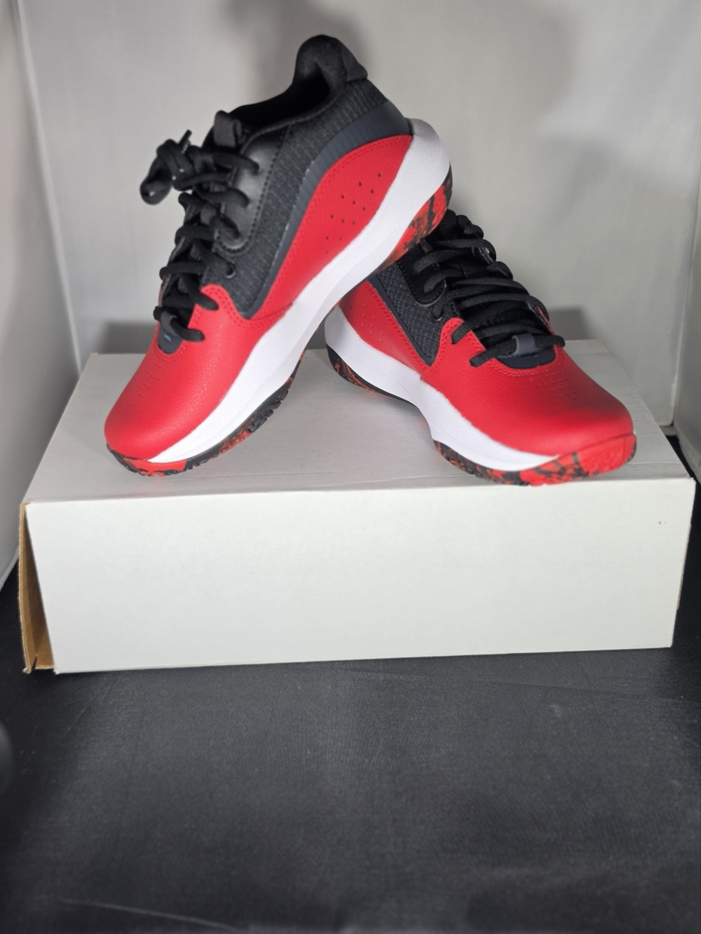 Under Armour Red and Black Kids' Athletic Sneakers